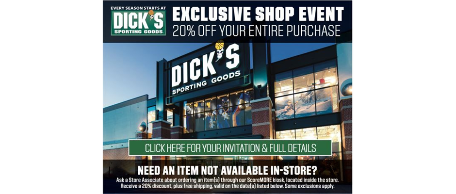 TJAY Shop Event at Our Sponsor Dicks Sporting Goods